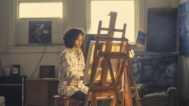 young woman painting