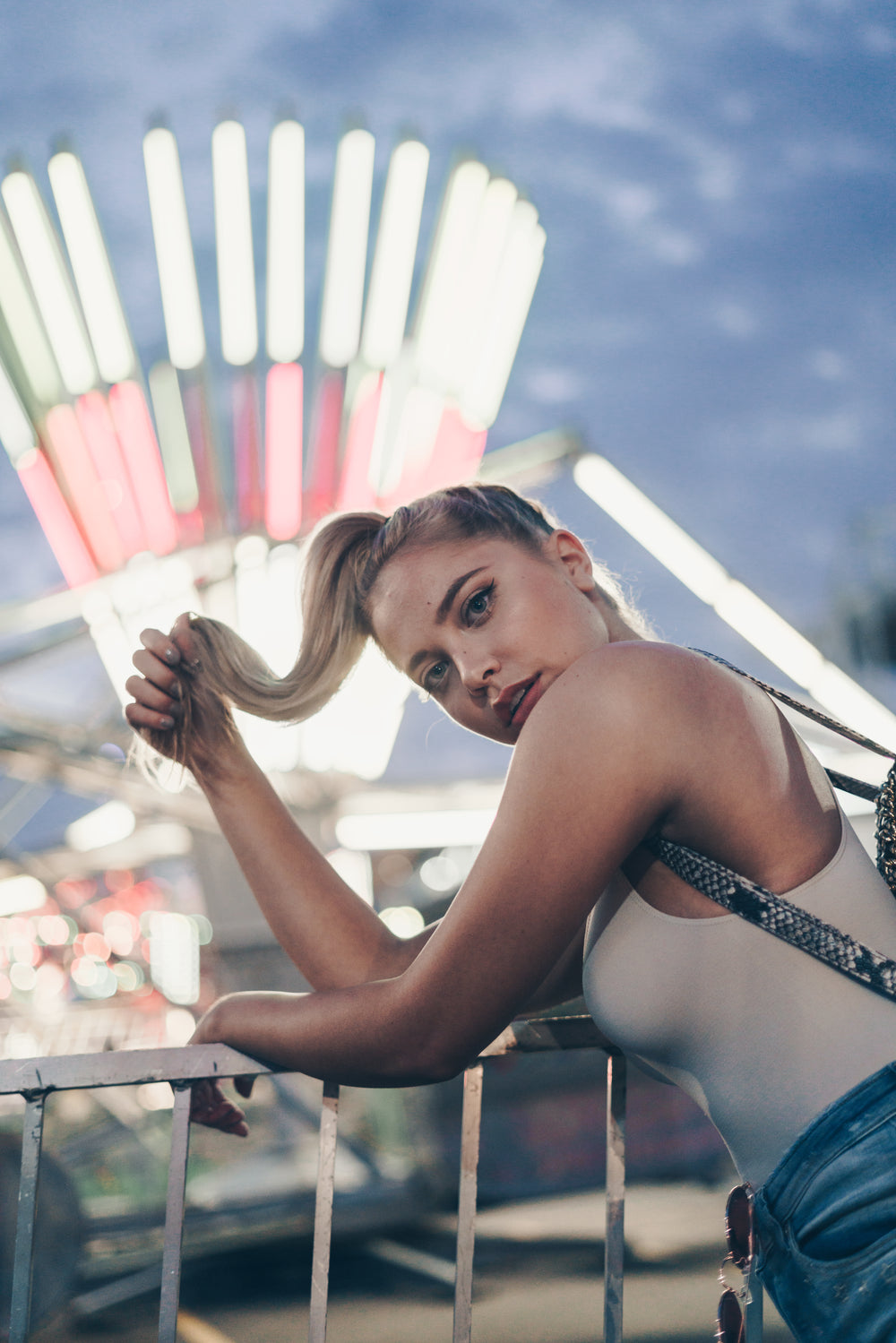 young woman with ponytail