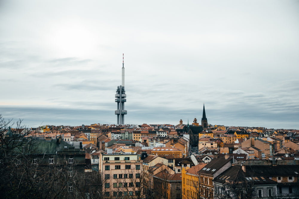 zizkov tv tower from distance